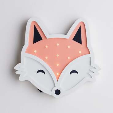 Applique Murale Enfant Mr Fox en Bois à Piles
