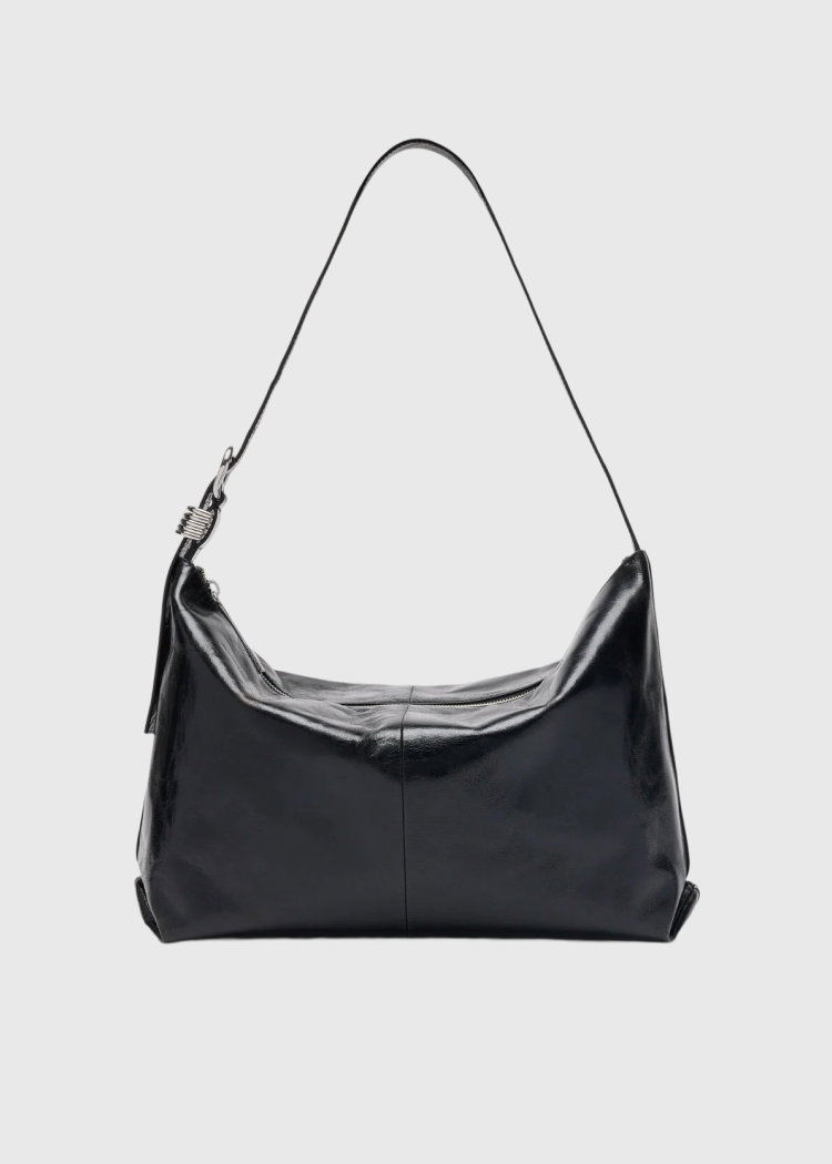 Black Ring Detail Shoulder Bag
