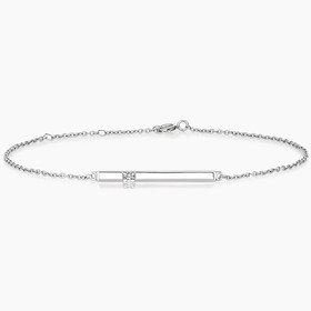 Silver Diamond Bar Bracelet