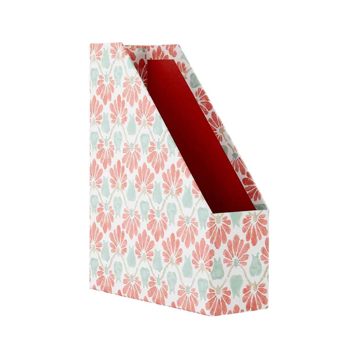 Image of Magazine File Ginko Tulips Coral/Aqua