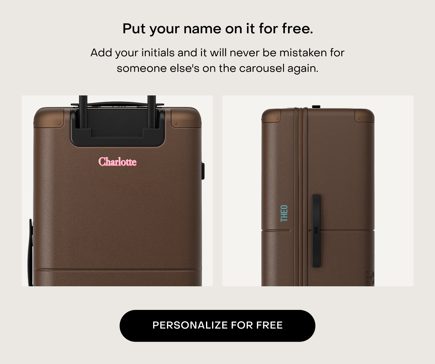 Put your name on it for free. 