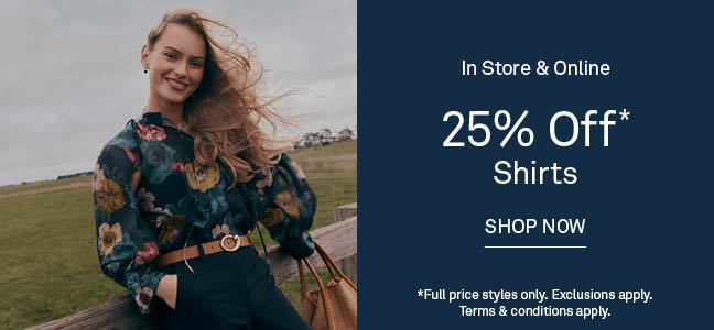 25% Off Shirts