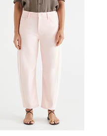 Seam Detail Barrel Jean - Pink