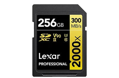 Lexar 256GB Professional 2000x 300MB/Sec UHS-II V90 SDXC Card