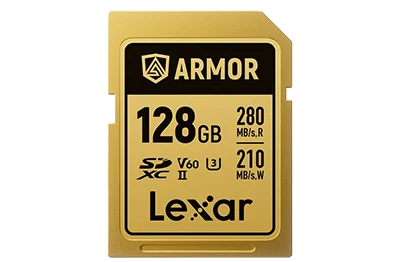 Lexar 128GB Pro Gold Series ARMOR 280MB/s UHS-II V60 SDXC Memory Card