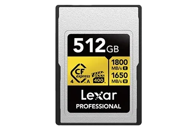 Lexar 512GB Pro (1800MB/Sec) CFexpress Type A 4.0 Gold Series Memory Card