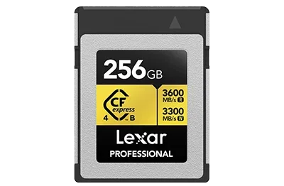 Lexar 256GB Professional (3600MB/Sec) CFexpress Type B Gold 4.0 Series Memory Card