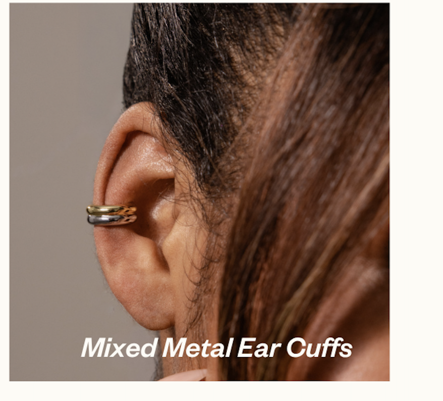 Mixed Metal Ear Cuffs