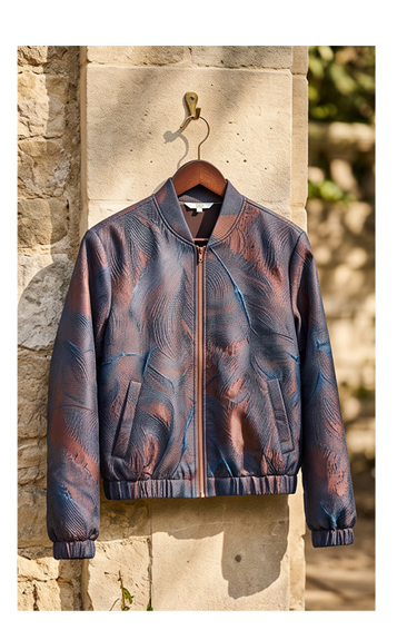 Bomber Lora Brown Feather jacquard