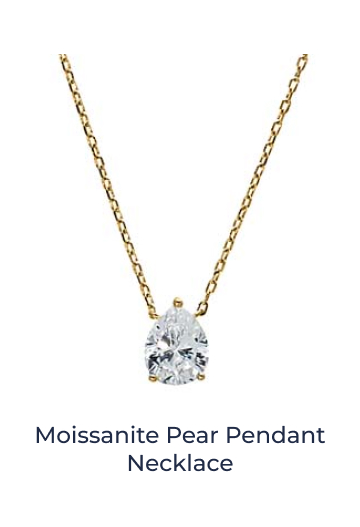 Moissanite Pear Pendant Necklace