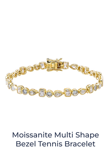 Moissanite Multi Shape Bezel Tennis Bracelet
