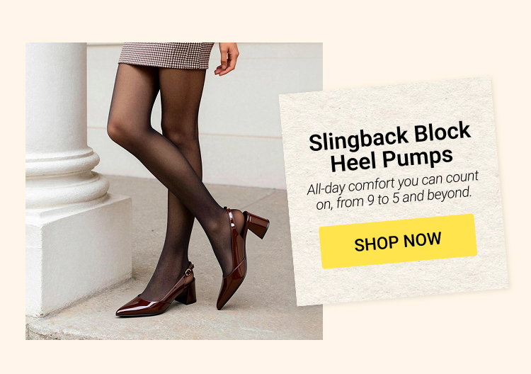 Slingback Block Heel Pumps
