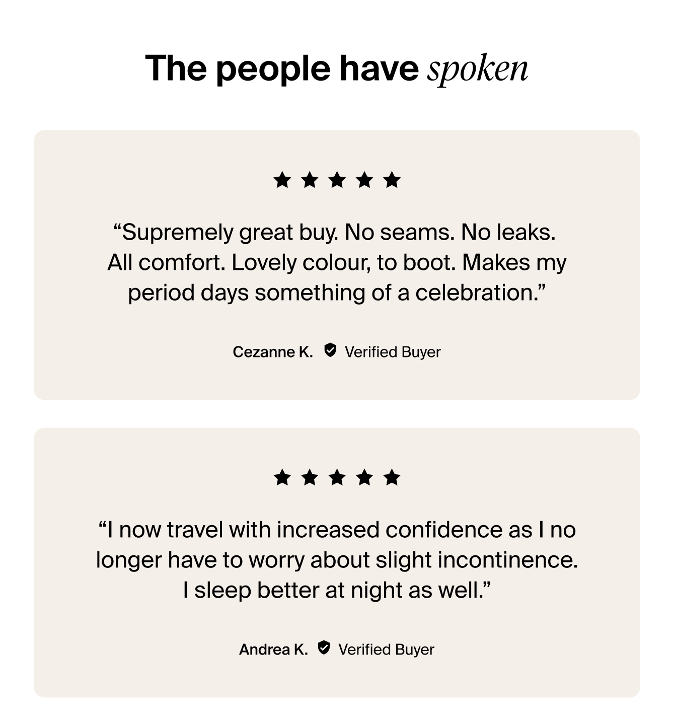 The people have spoken: leakproof underwear is a supremely great buy.