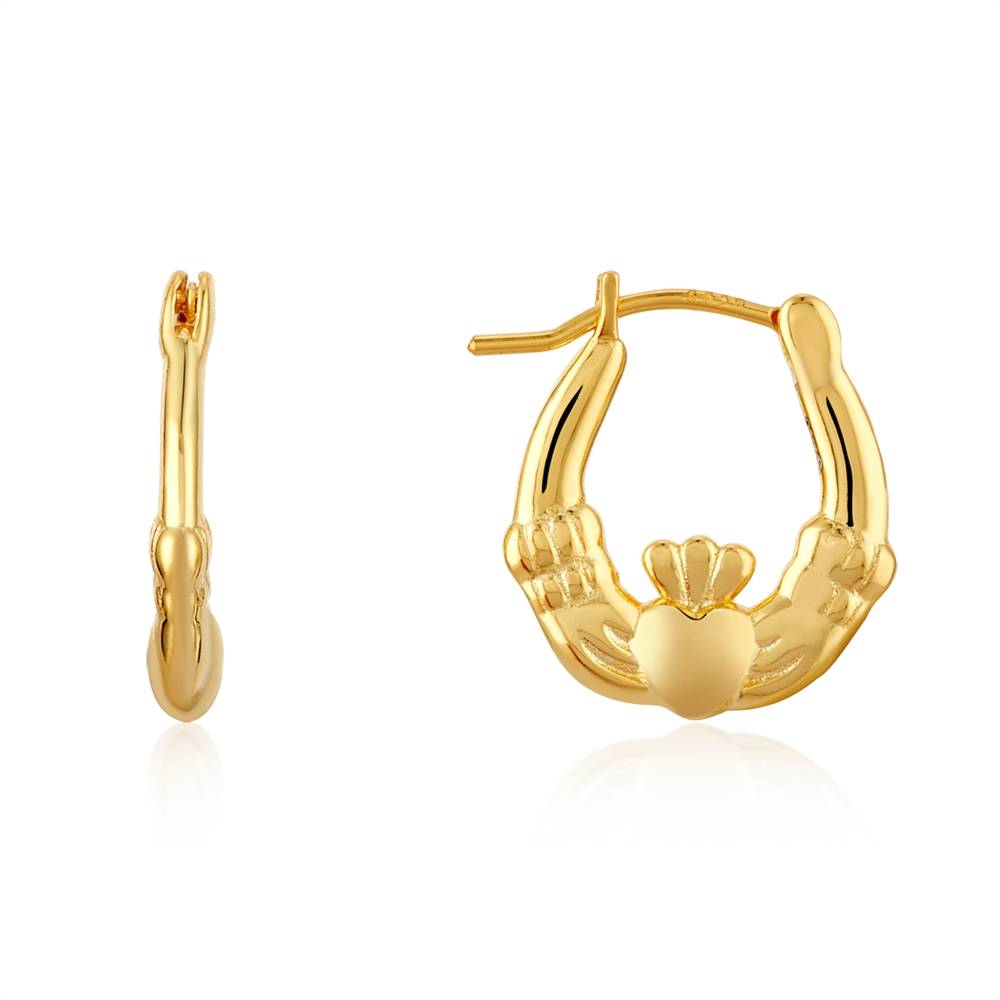 Argento Gold Claddagh Hoops