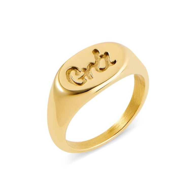 Over & Over Gold 14k Stainless Steel Grá Ring