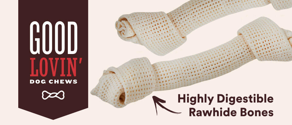 Good Lovin' Dog Chews. Highly Digestible Rawhide Bones