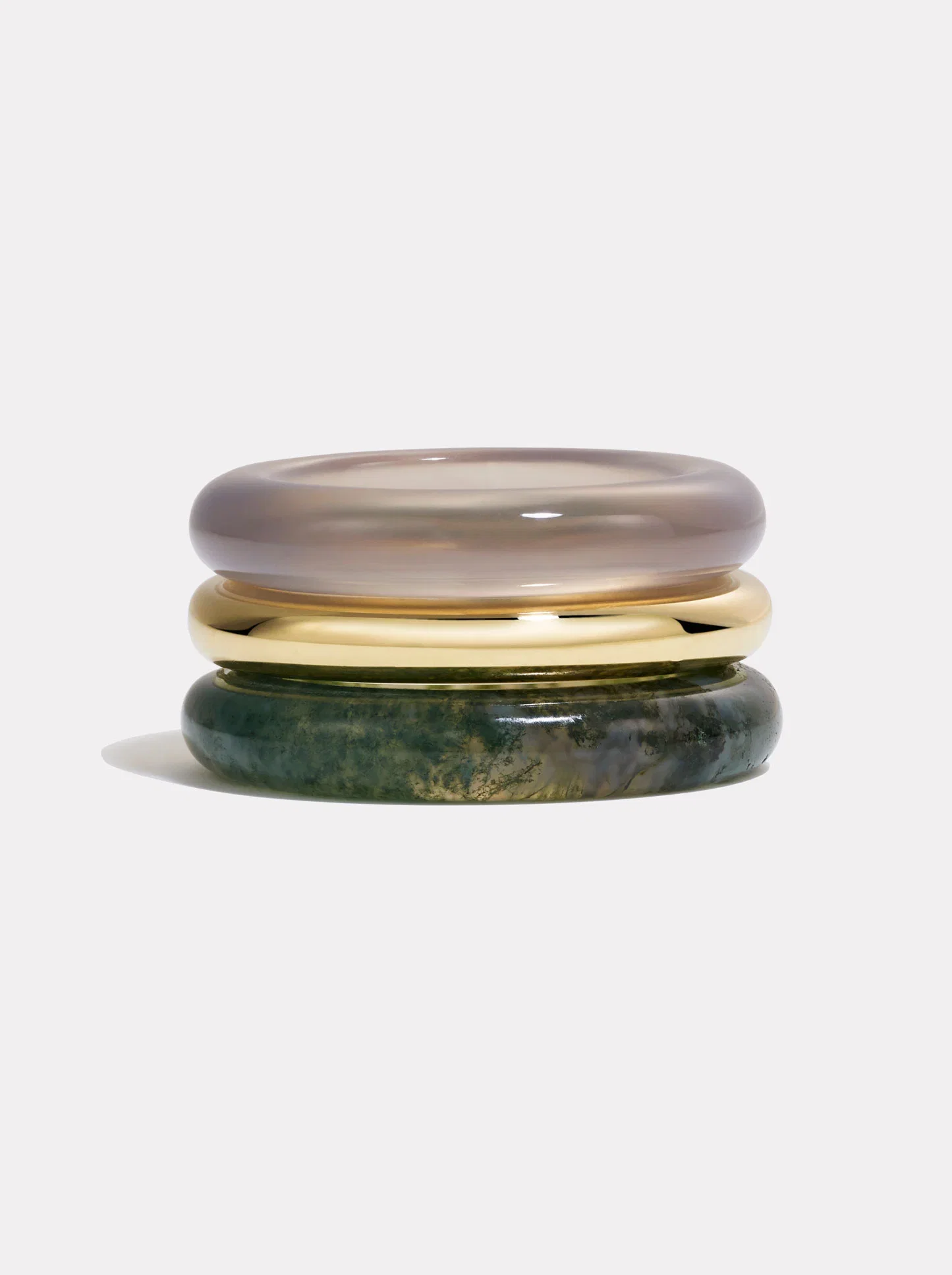 Image of Stack_Stone Trilogy Gold Stack | Moss & Grey Agate - 54