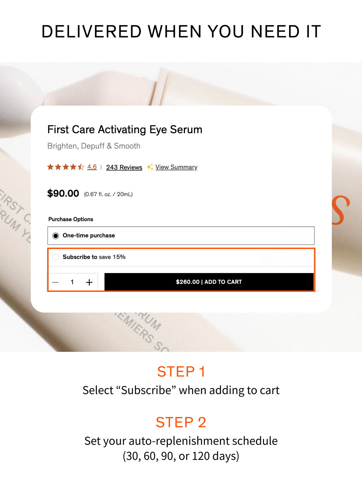 Subscribe and Save on First Care Activating Eye Serum Refills