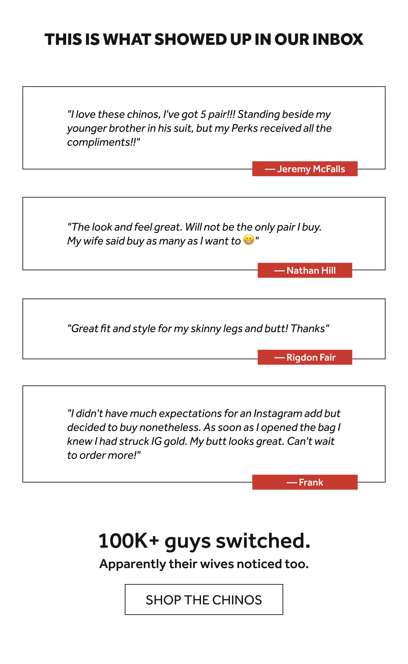 This is what showed up in our inbox