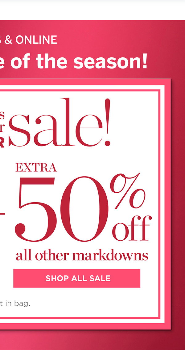Plus, extra 50% off all other markdowns | Shop All Sale