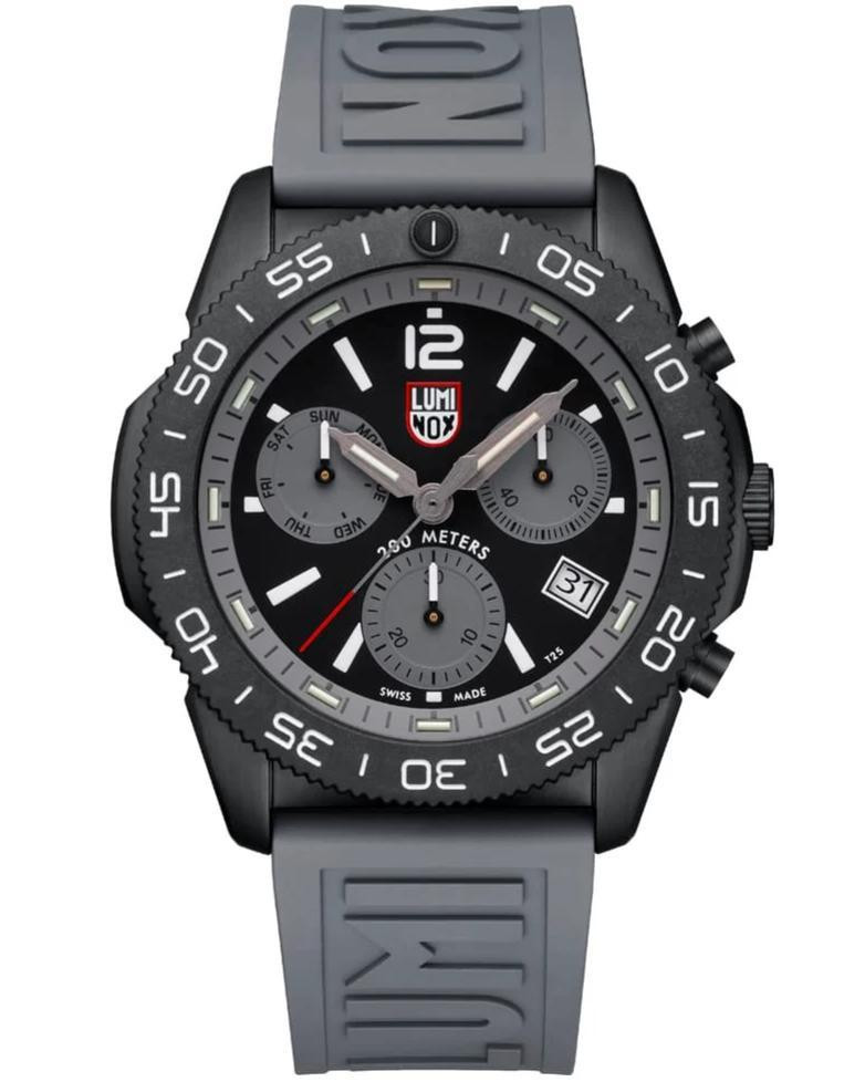 Pacific Diver Chronograph Quartz 44MM Graphite Grey Rubber Men's Watch