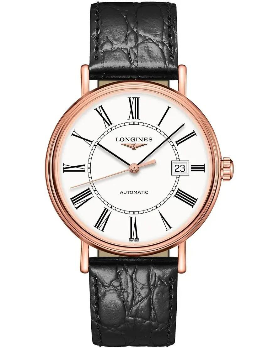 Presence Automatic 40MM White Dial Leather Men's Watch .