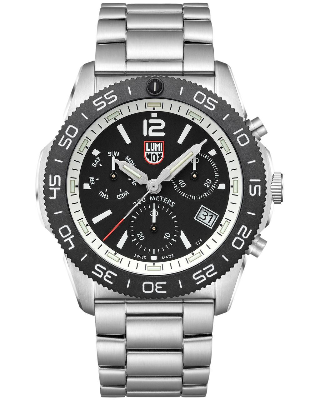 Pacific Diver Chronograph Quartz 44MM Black Dial SS Men's Watch .M