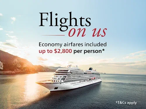 Flights on Us: Included airfares up to $2,800pp with Viking*