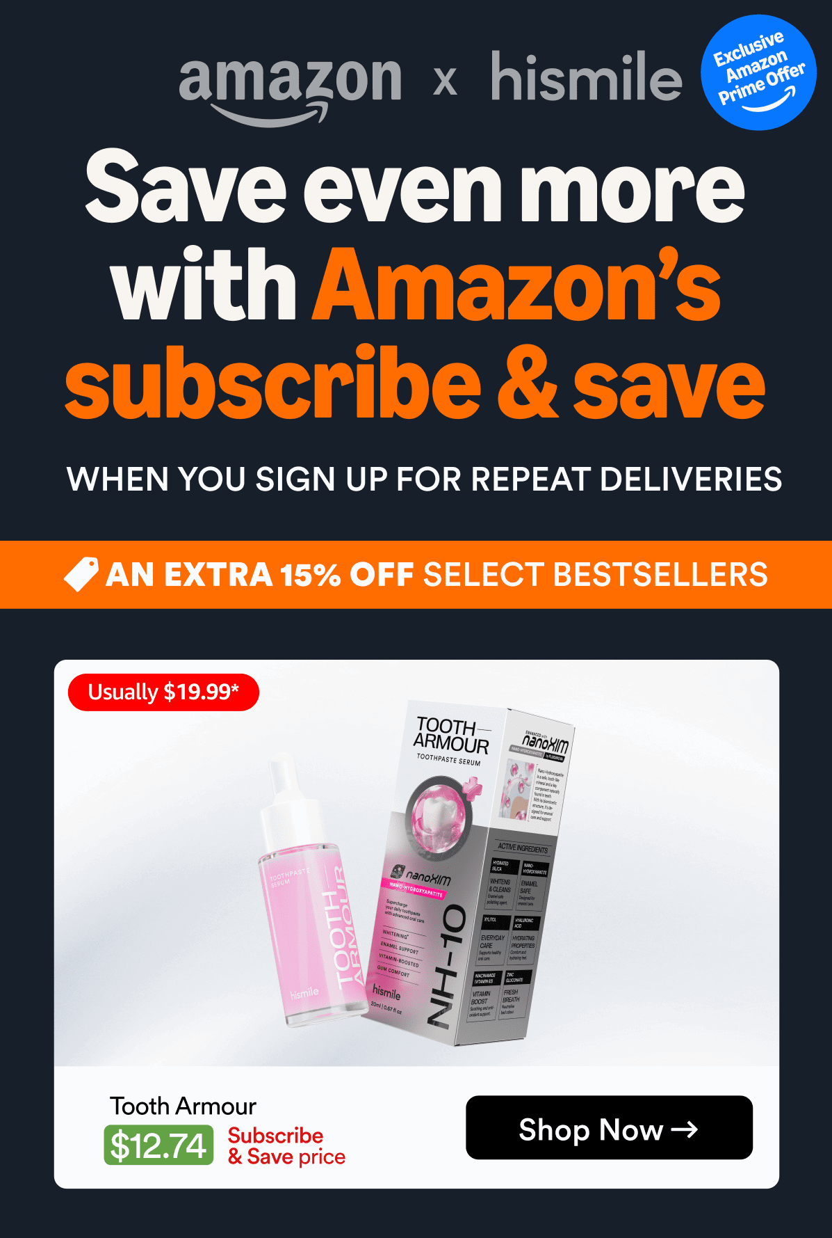 Save even more with Amazon’s subscribe & save when you sign up for repeat deliveries. An Extra 15% off select bestsellers