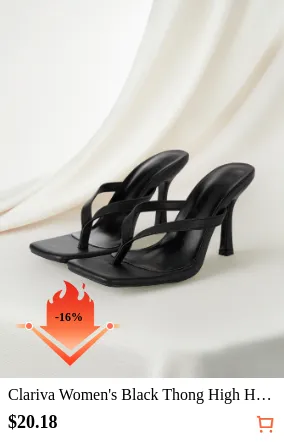 Clariva Women s Black Thong High...