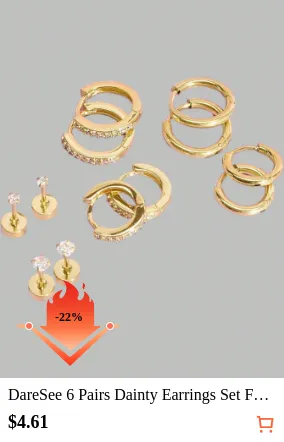 DareSee 6 Pairs Dainty Earrings...