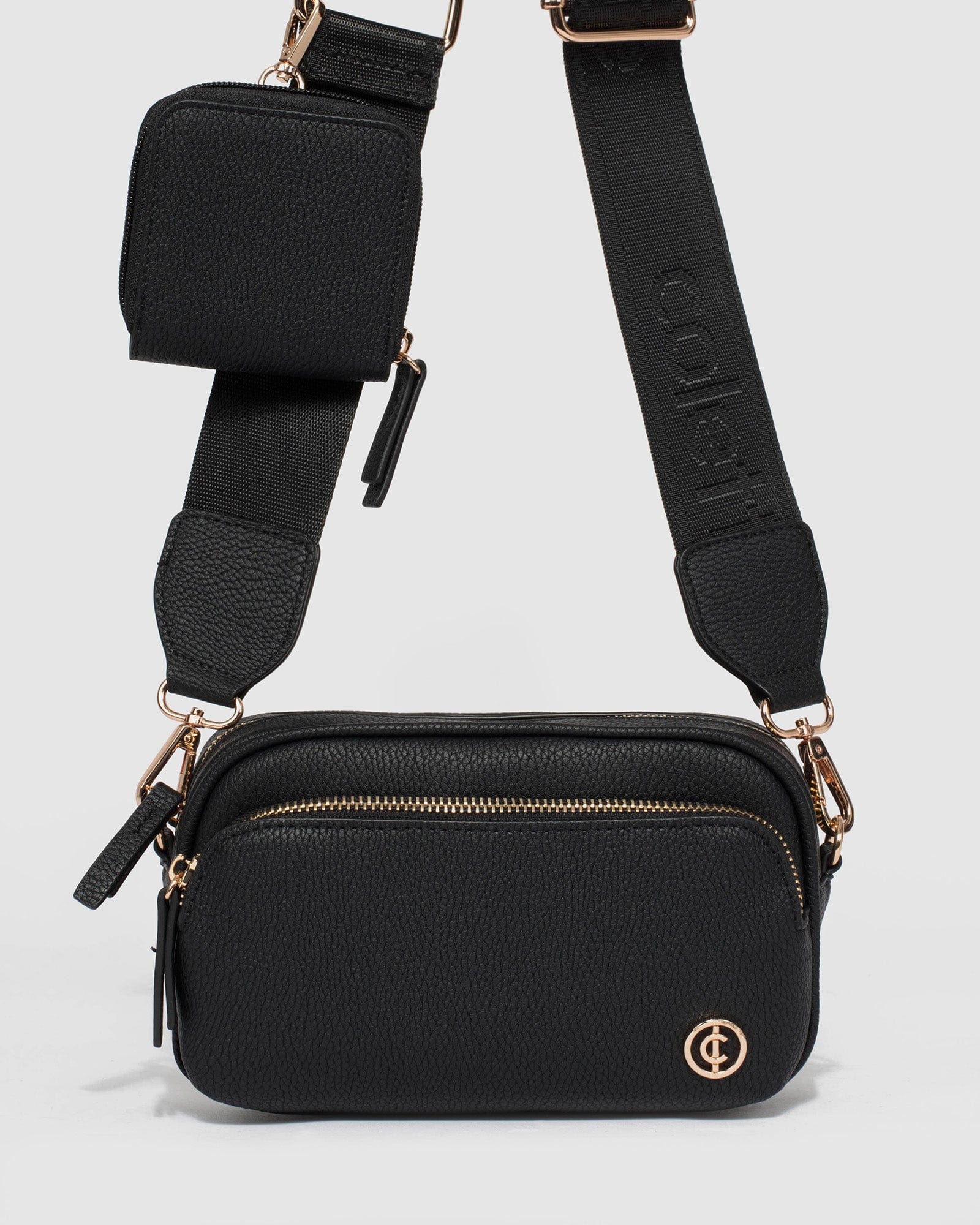 Image of Black And Gold Amalia Crossbody Bag