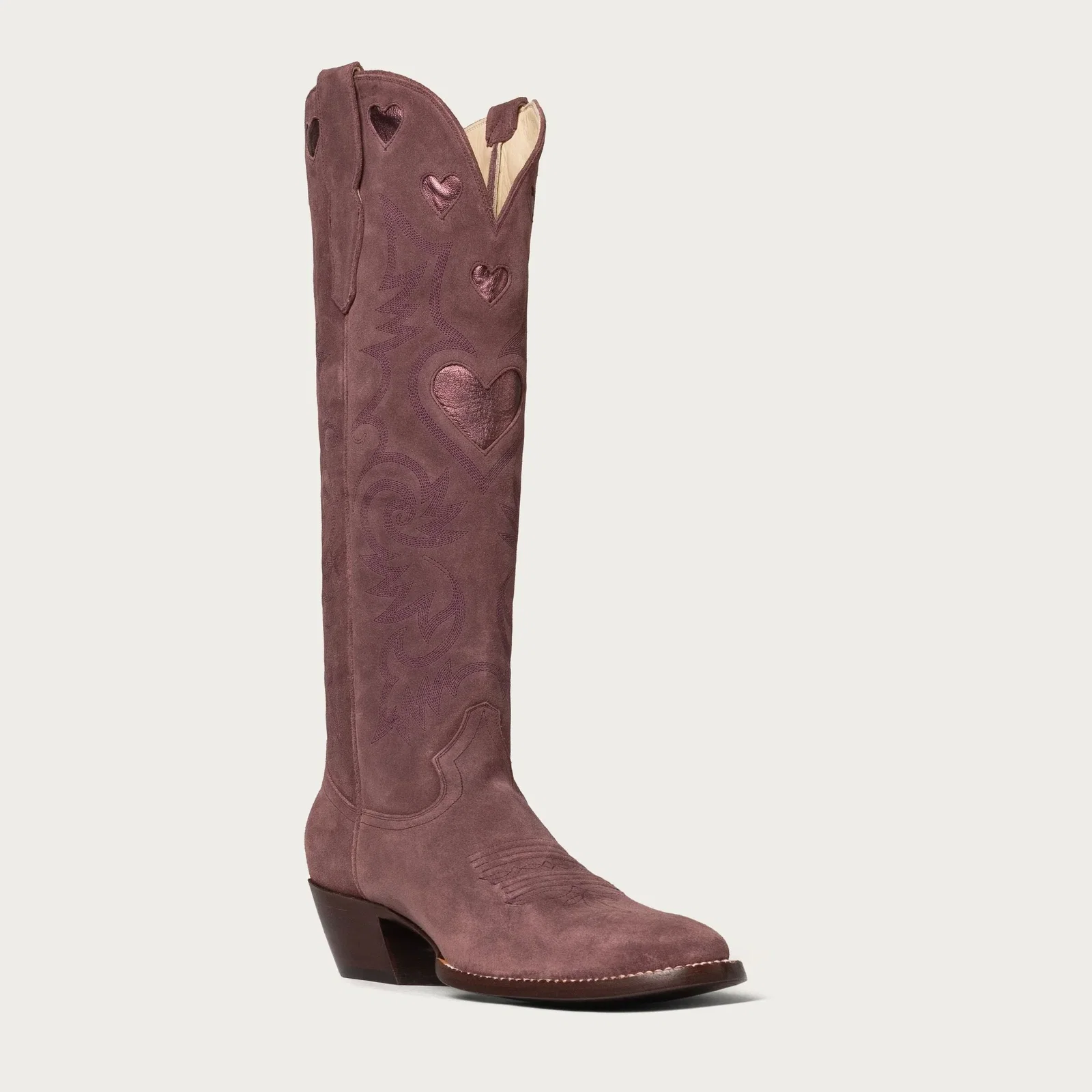 Image of The Heart Boot Sangria Suede and Metallic