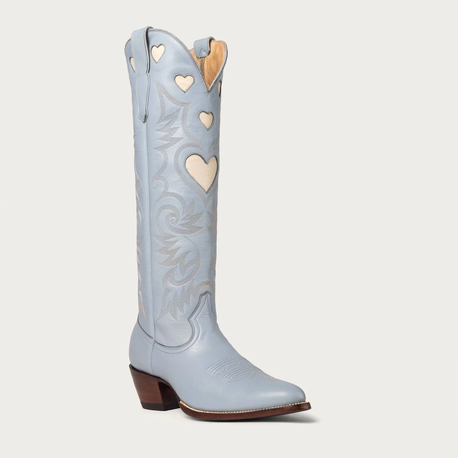 Image of The Heart Boot Powder Blue and Bone