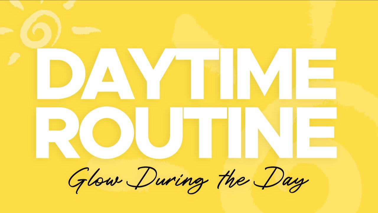 Daytime skincare routine.