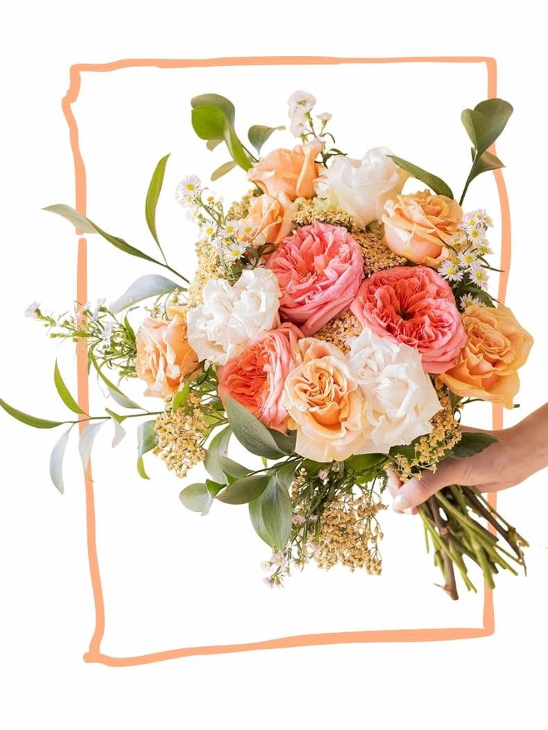 La Romántica - Ramo con rosas de jardín premium