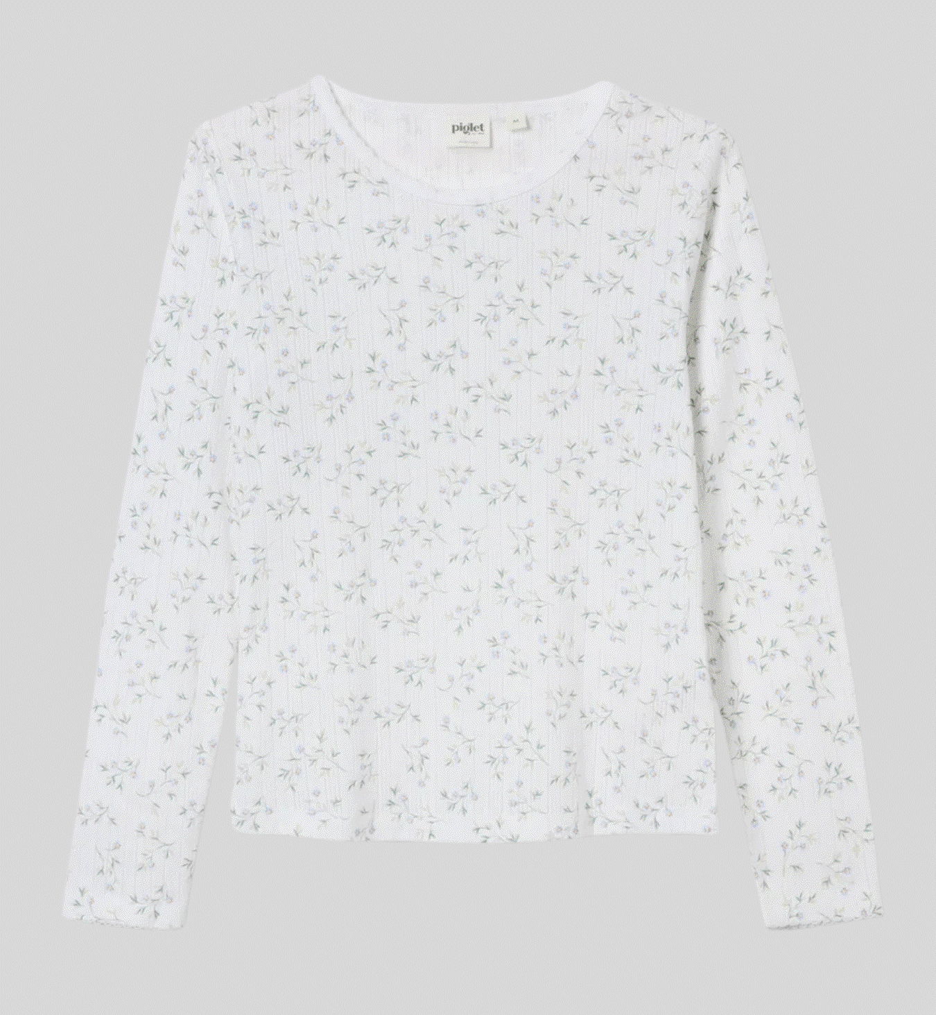 Spring Sprig Pointelle Long Sleeve Top