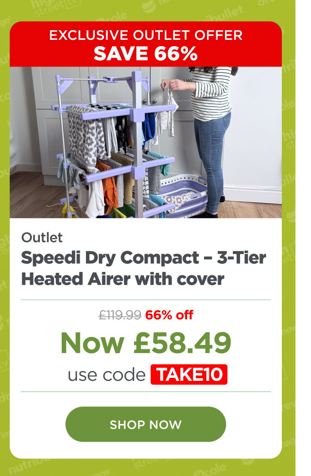 Spring & Spruce Speedi Dry Compact – 3-Tier Heated Airer with Bonus Insulating Cover (Outlet)