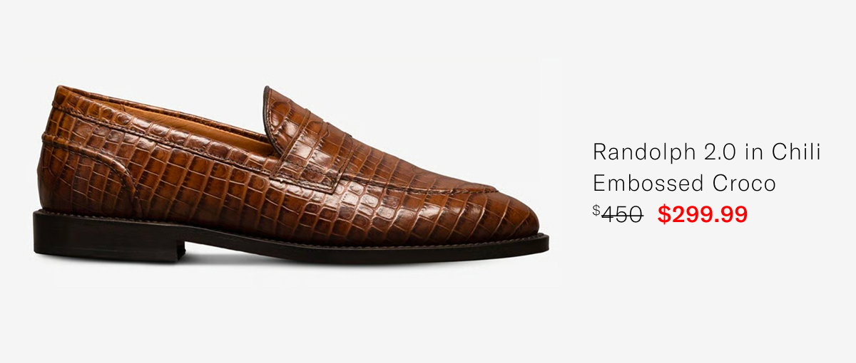 Click Here To Save On The Randolph 2.0 In Chili Embossed Croco. Regular Price $450, Available For $299.99 During Last Call Summer Sale.