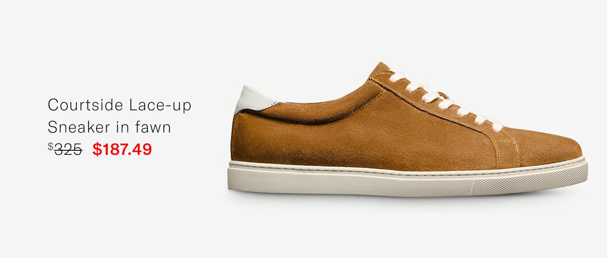 Click Here To Save On The Courtside Lace-up Sneaker In Fawn. Regular Price $325, Available For $187.49 During Last Call Summer Sale