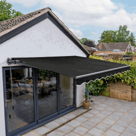 Hampshire Electric Awning with LED Lights 3 x 2.5m - Charcoal Black