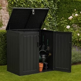 775L Black Plastic Garden Storage Cabinet