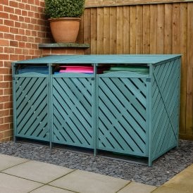 XL Triple Wooden Wheelie Bin Storage Shed for 3x 240L (Standard) or 360L (Large) Bins