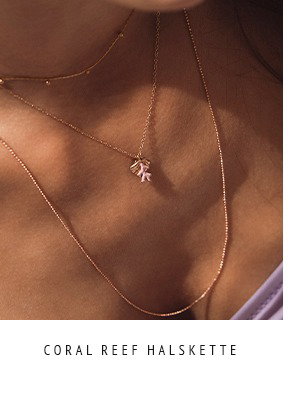 Coral Reef Halskette  - rosé vergoldet, Muschel und rosa Koralle