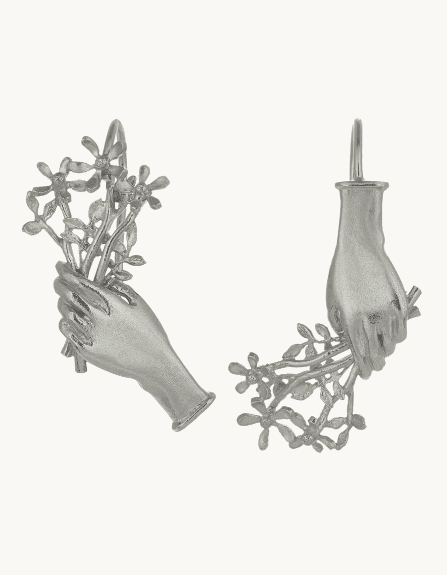 Asymmetric Gift of Flowers Bouquet Drop Earrings