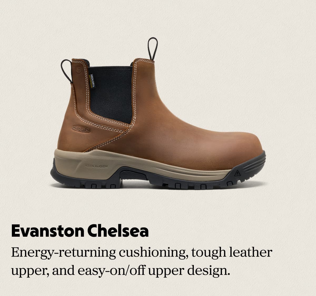 Men's Evanston Chelsea Waterproof Work Boot (Soft Toe)