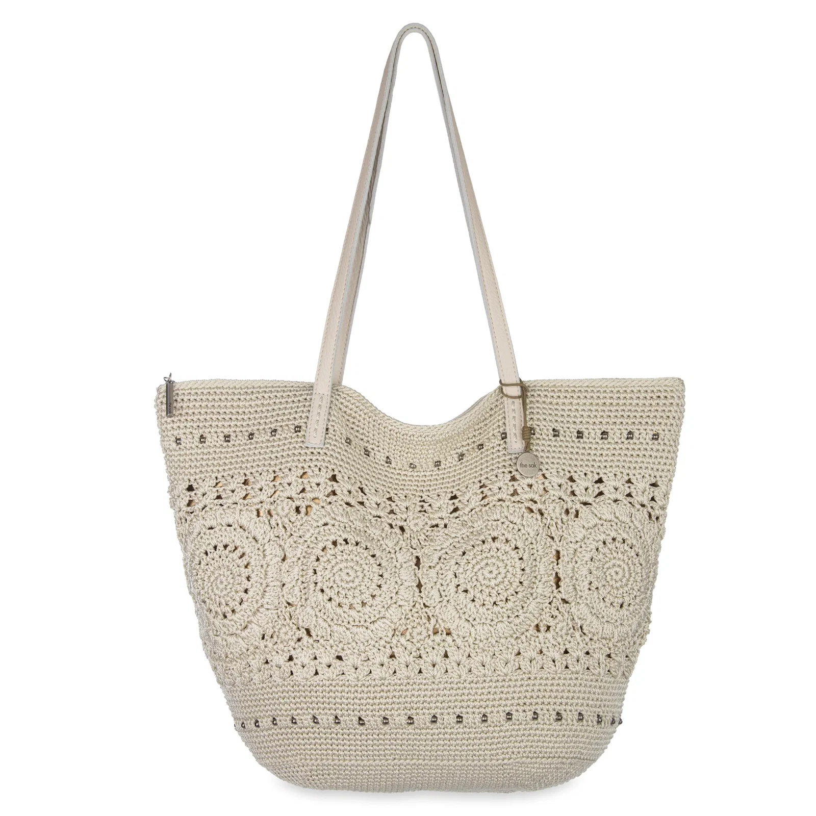 Image of Faye Large Tote - Hand Crochet - Natural Medallion