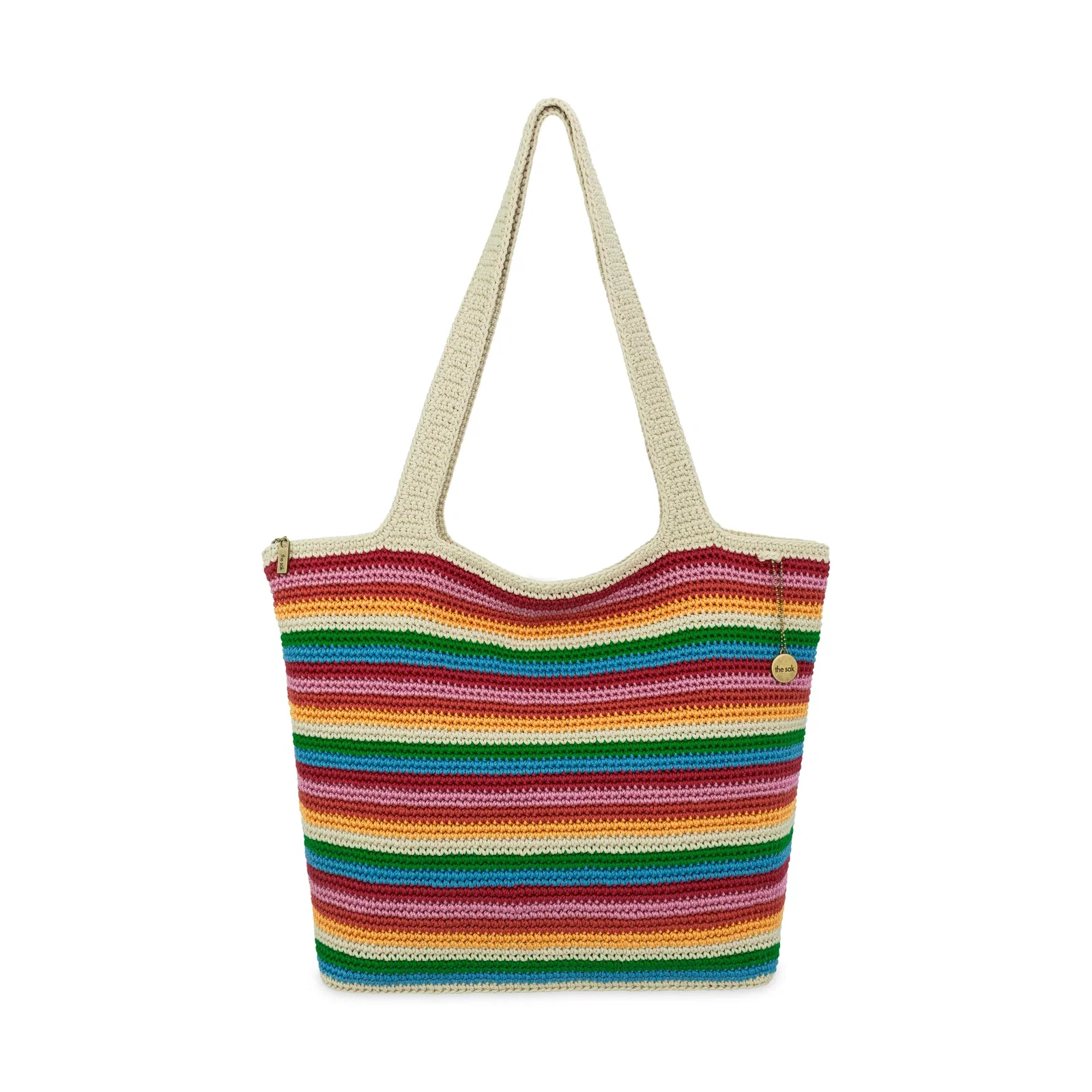 Image of Sola Carryall Tote - Hand Crochet - Rainbow Stripe