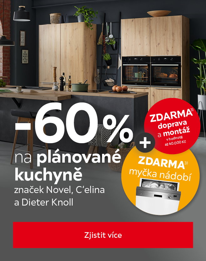 Sleva 60 % na plánované kuchyně