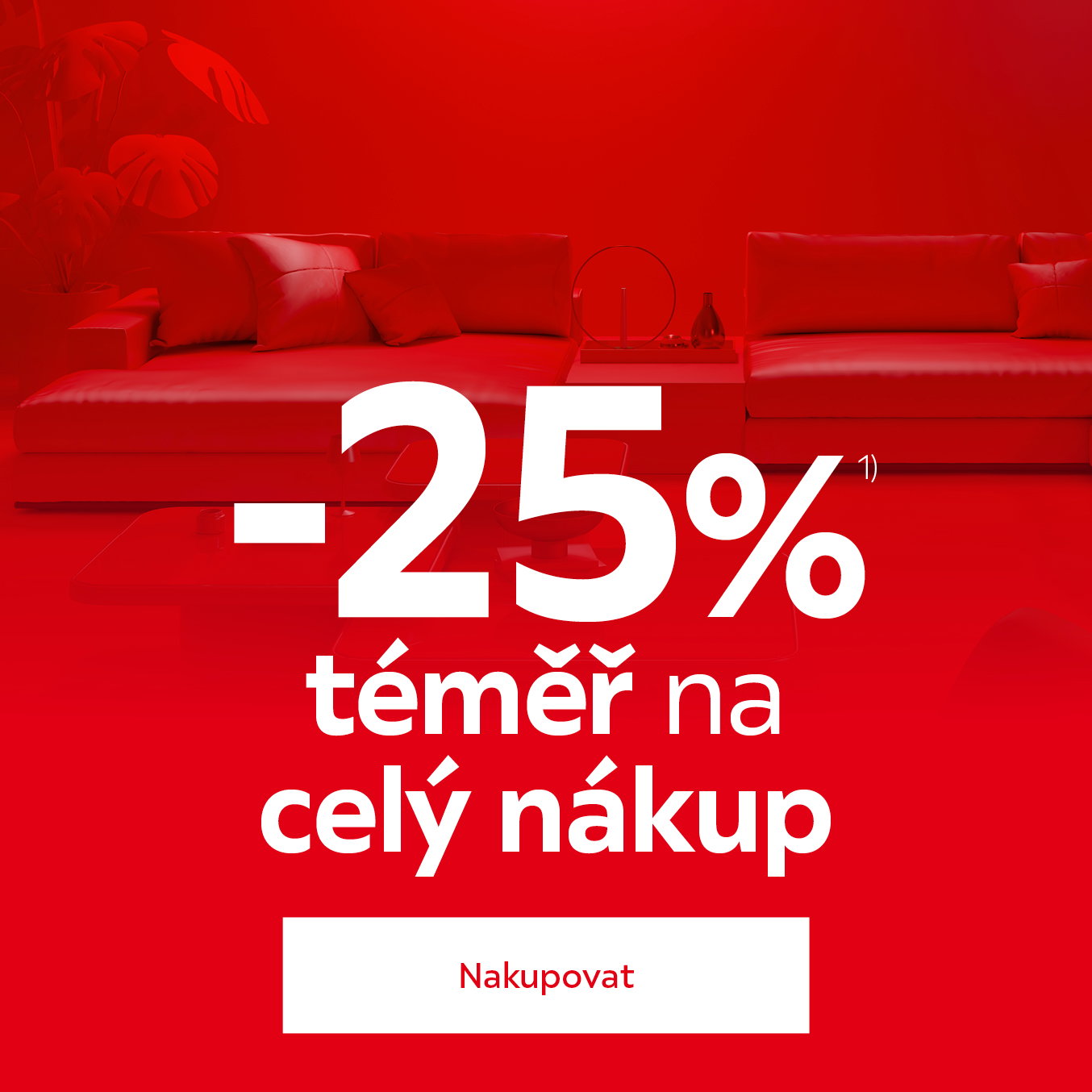 Sleva 25 % téměř na celý nákup